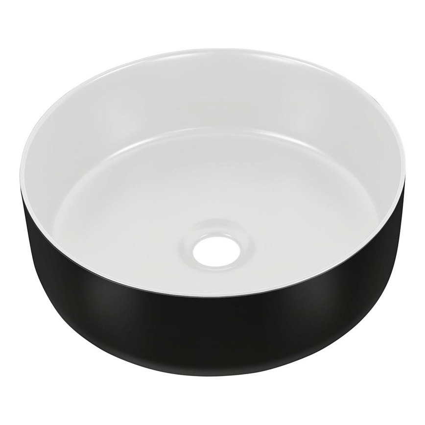 COMAD UM-6259 SIMPLE 8. - Aanrecht wastafel SIMPLE diameter 36 cm keramiek/mat wit/mat zwart