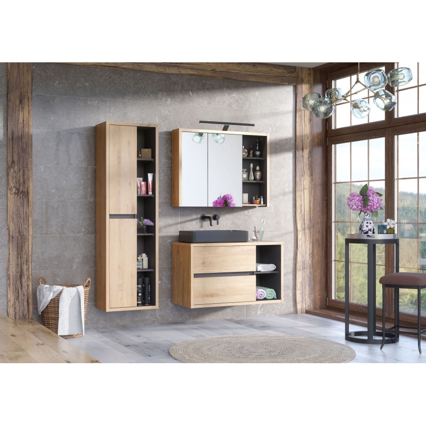 COMAD UM-6275 SLIM 60 BLACK DP - Aanrecht wastafel SLIM 61x34 cm keramiek/mat zwart