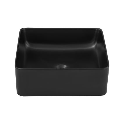 COMAD UM-6276 SLIM 40 BLACK DP - Opbouwwastafel SLIM 37x37 cm keramiek/mat zwart
