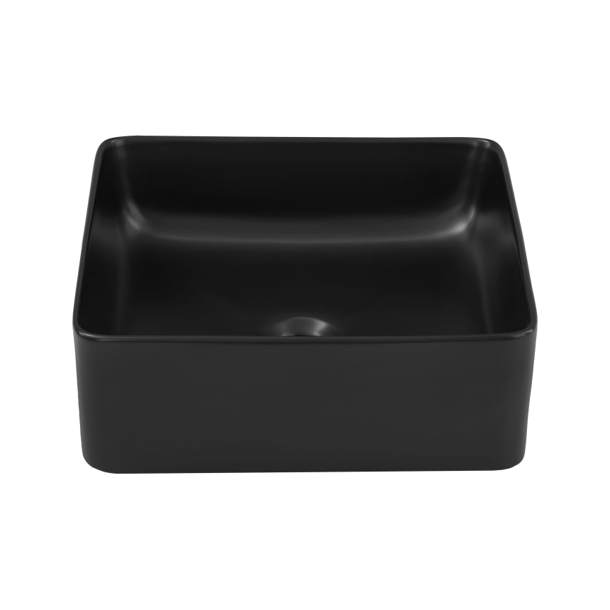 COMAD UM-6276 SLIM 40 BLACK DP - Opbouwwastafel SLIM 37x37 cm keramiek/mat zwart