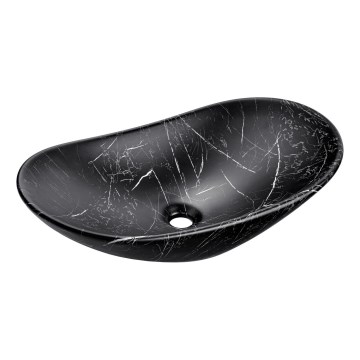 COMAD UN-LENA-MB2 - Aanrecht wastafel LENA 61,5x36 cm keramiek/mat zwart