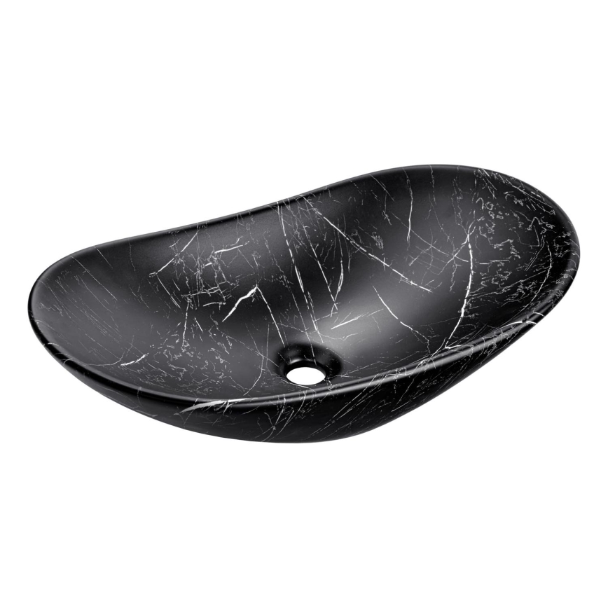 COMAD UN-LENA-MB2 - Aanrecht wastafel LENA 61,5x36 cm keramiek/mat zwart