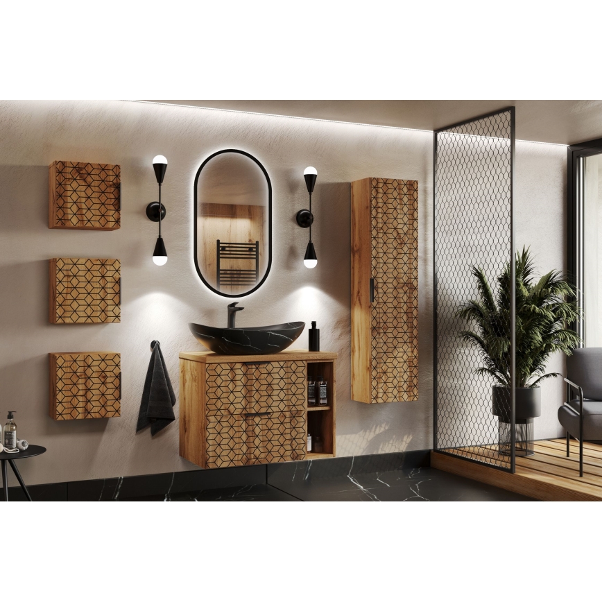 COMAD UN-LENA-MB2 - Aanrecht wastafel LENA 61,5x36 cm keramiek/mat zwart