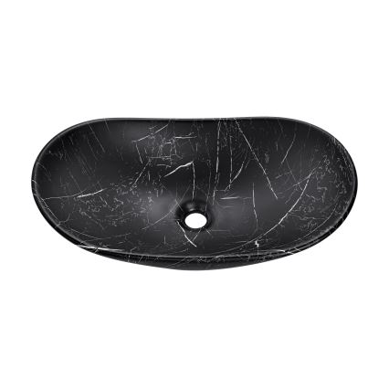 COMAD UN-LENA-MB2 - Aanrecht wastafel LENA 61,5x36 cm keramiek/mat zwart