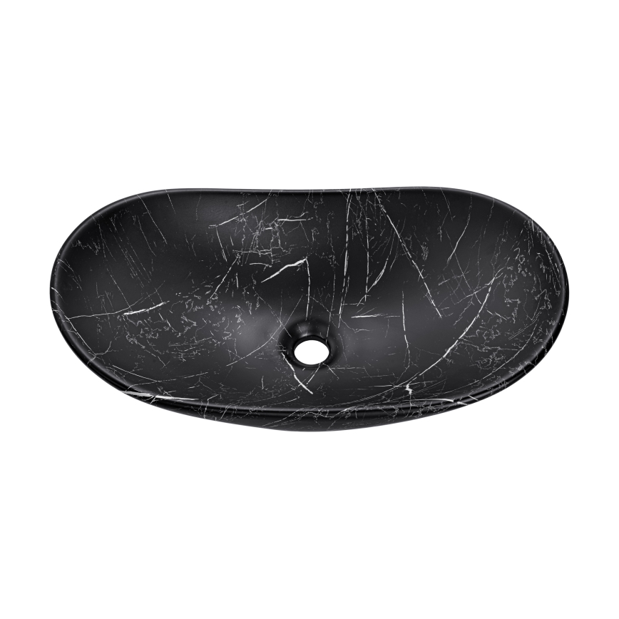 COMAD UN-LENA-MB2 - Aanrecht wastafel LENA 61,5x36 cm keramiek/mat zwart