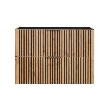 COMAD XILO BLACK WOTAN 82-80-D-2S - Wastafelonderkast XILO 57x80,2 cm zwart/Wotan eiken