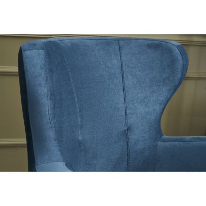 Comfortabele vleugelstoel NEKO in blauw