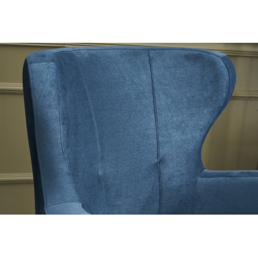 Comfortabele vleugelstoel NEKO in blauw