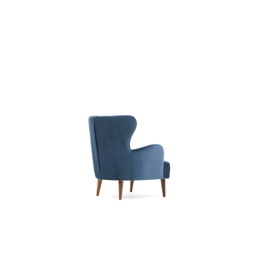 Comfortabele vleugelstoel NEKO in blauw