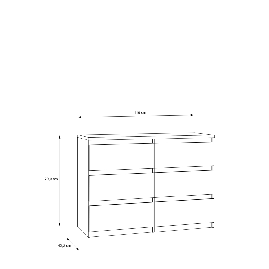 Commode à tiroirs MAO chêne artisan