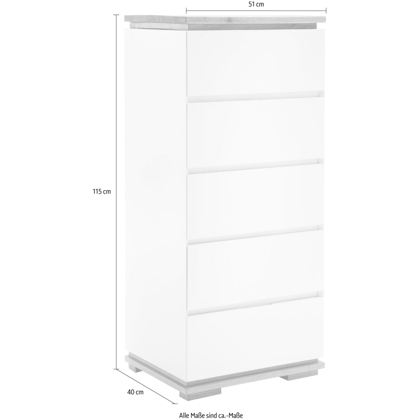 Commode ARVI blanche/chêne