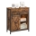 Commode avec portes coulissantes et tiroirs FIRA marron/noir