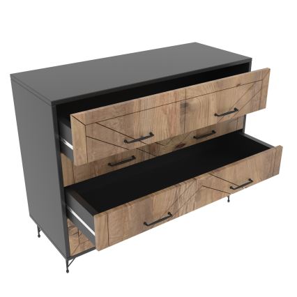 Commode COMFORT 100x80 cm marron/noire