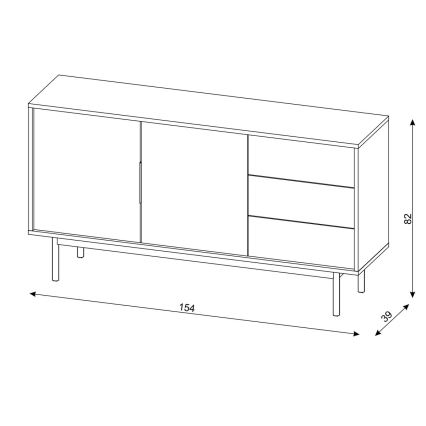 Commode ELI 154x82x39 cm noire