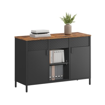 Commode FIRA 110x40 cm noire/marron