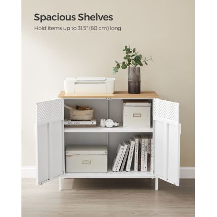 Commode FIRA 80 x 40 cm blanc/chêne