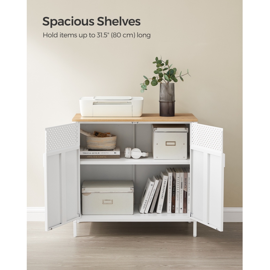 Commode FIRA 80 x 40 cm blanc/chêne