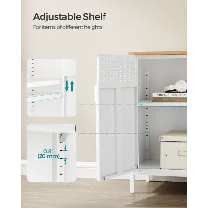 Commode FIRA 80 x 40 cm blanc/chêne