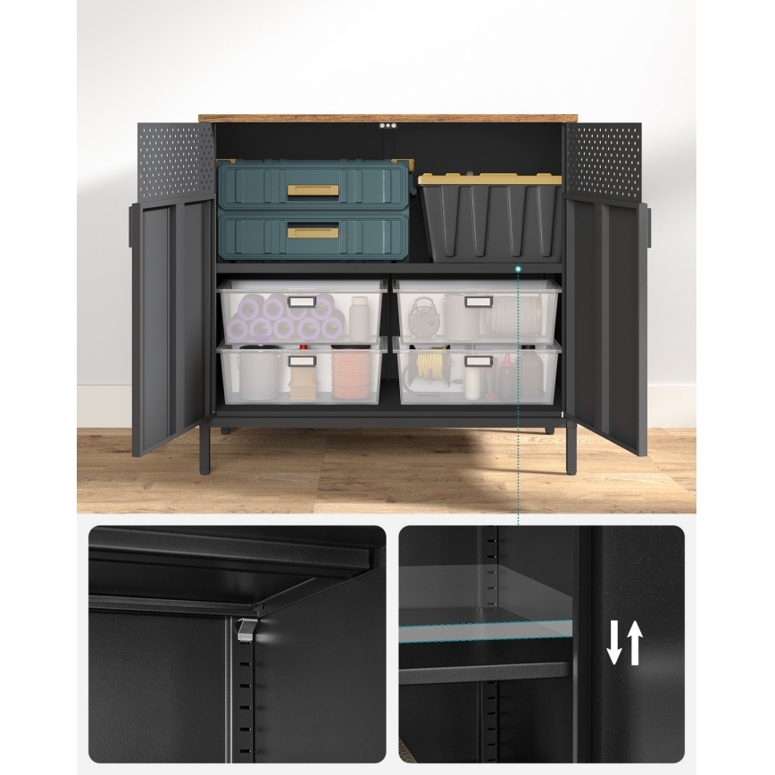Commode FIRA noir/marron