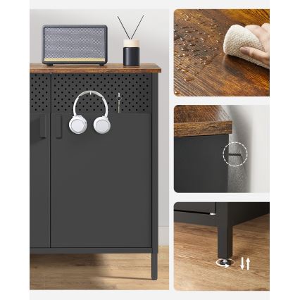 Commode FIRA noir/marron