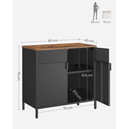 Commode FIRA noir/marron