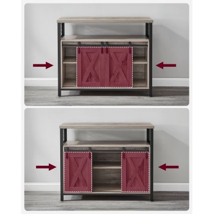 Commode à portes coulissantes FIRA taupe/noir