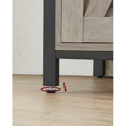 Commode à portes coulissantes FIRA taupe/noir