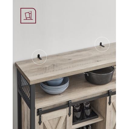 Commode à portes coulissantes FIRA taupe/noir