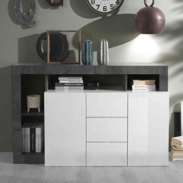 Commode LENOR blanc/anthracite