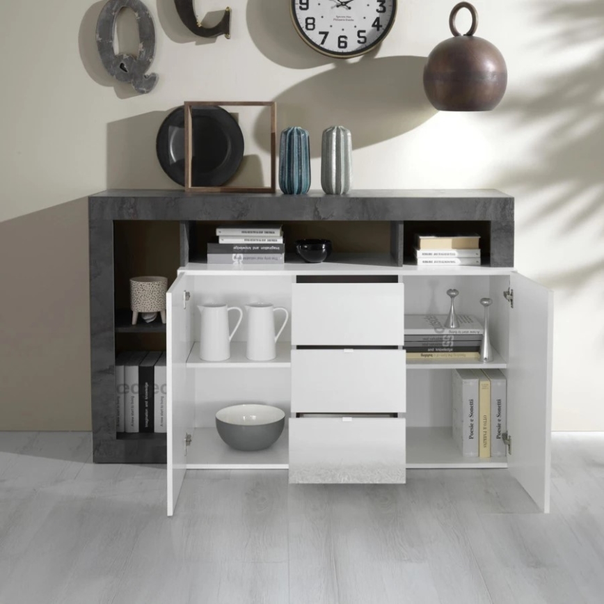 Commode LENOR blanc/anthracite