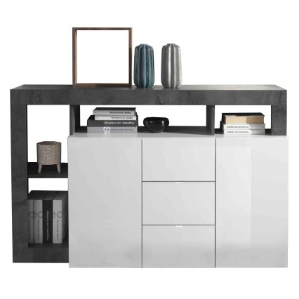 Commode LENOR blanc/anthracite