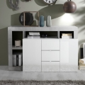 Commode LENOR blanc/gris effet béton