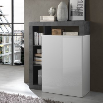 Commode LENOR blanche/anthracite