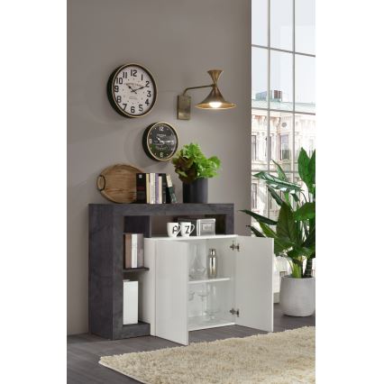 Commode LENOR blanche/anthracite