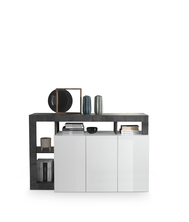 Commode LENOR blanche/anthracite