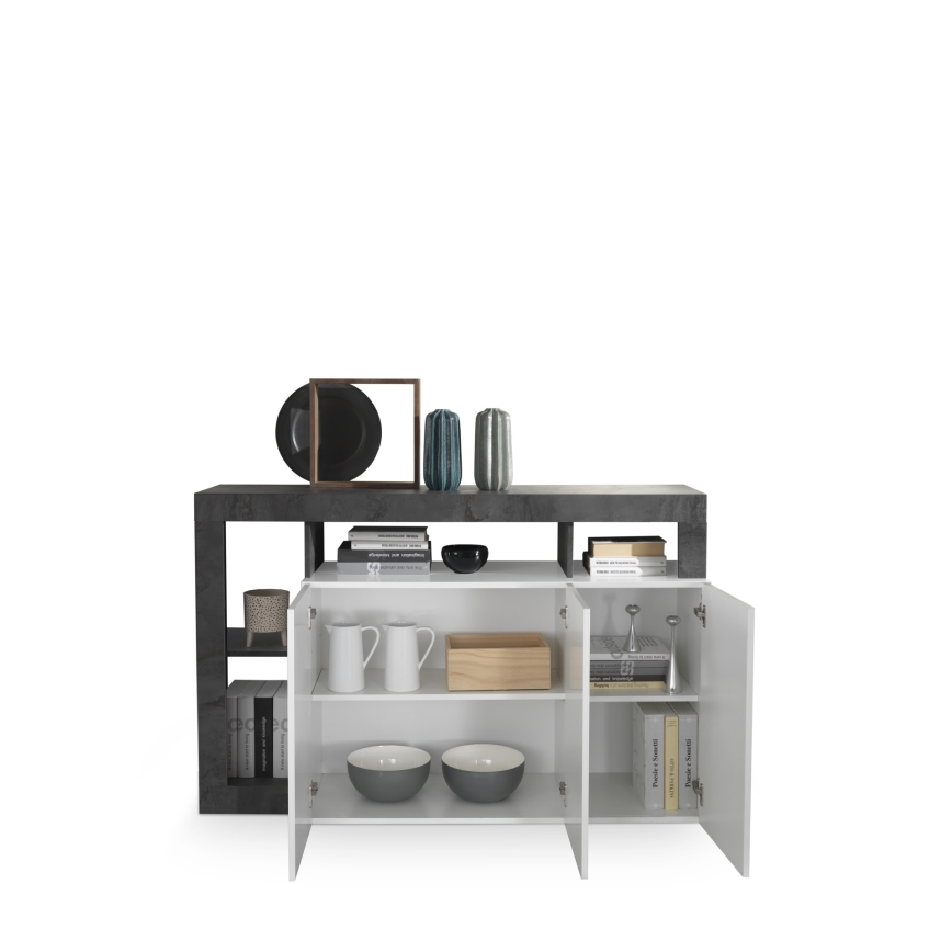 Commode LENOR blanche/anthracite