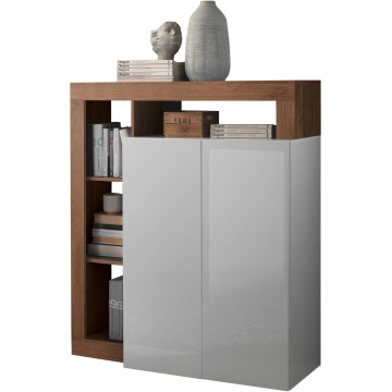 Commode LENOR blanche/chêne