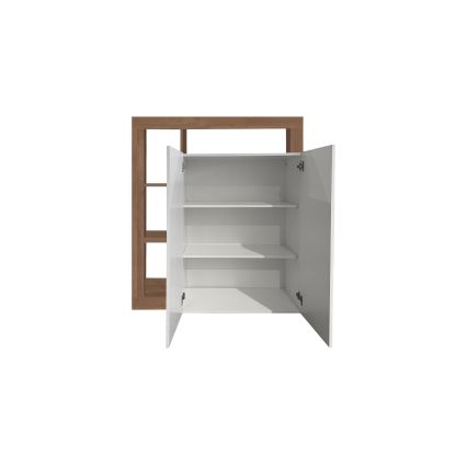 Commode LENOR blanche/chêne