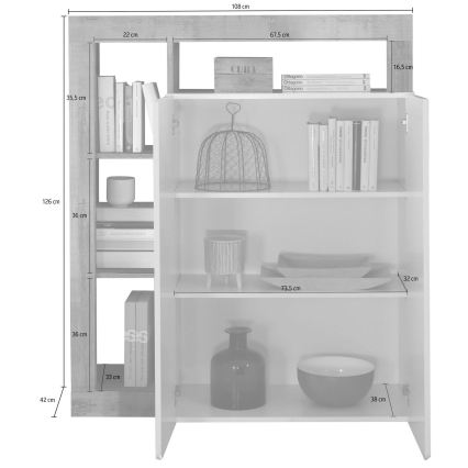 Commode LENOR blanche/chêne