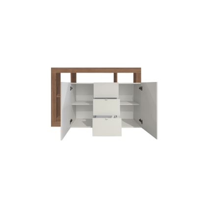 Commode LENOR blanche/chêne