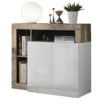 Commode LENOR blanche/marron