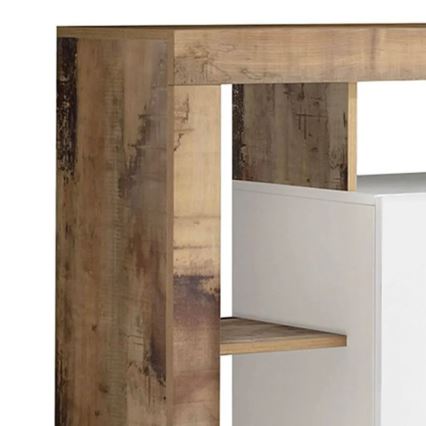 Commode LENOR blanche/marron