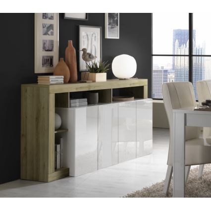 Commode LENOR blanche/marron