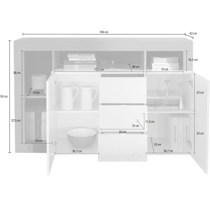 Commode LENOR cachemire/marron