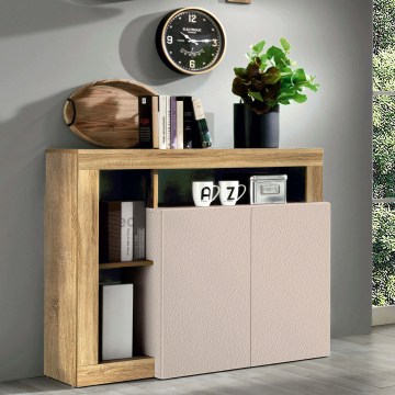 Commode LENOR, finition cachemire / chêne clair