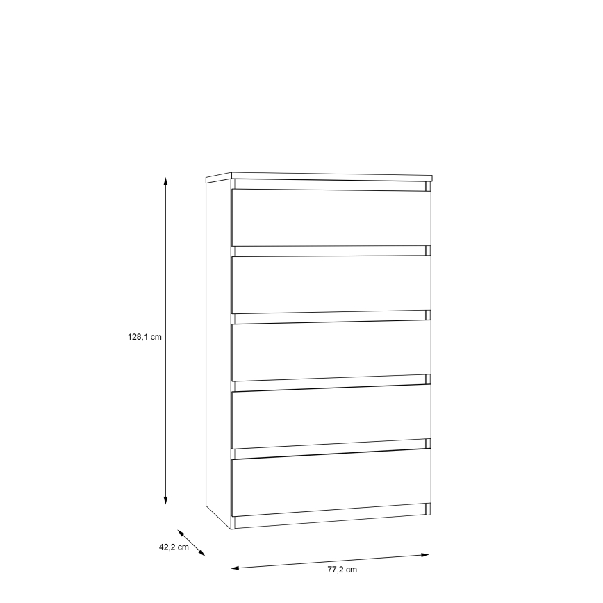 Commode MAO à tiroirs, chêne artisan