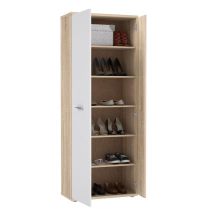 Commode/Meuble à chaussures SIMO chêne sonoma/blanc
