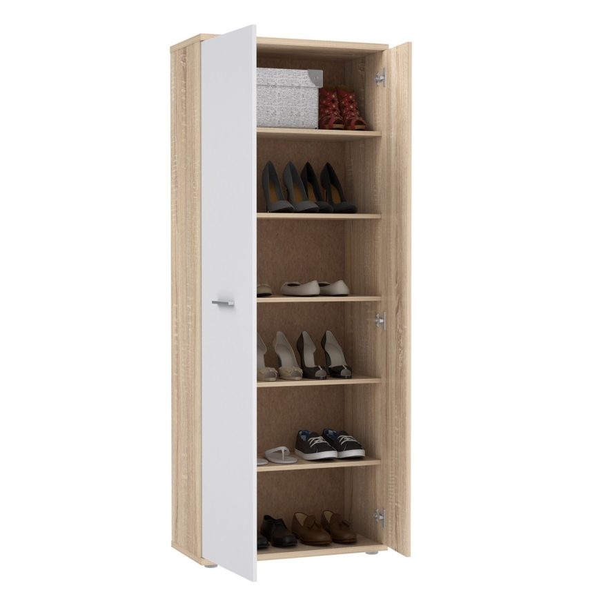 Commode/Meuble à chaussures SIMO chêne sonoma/blanc