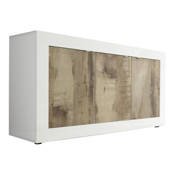 Commode NERILA blanche/marron