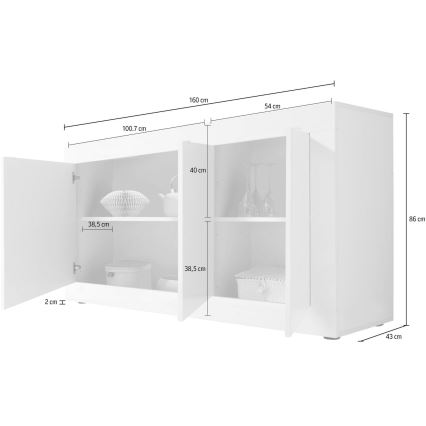 Commode NERILA blanche/marron